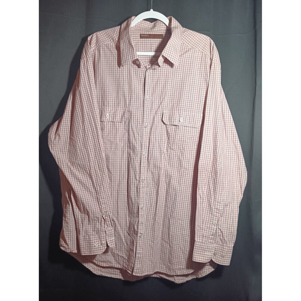 Perry Ellis Portfolio Men’s XL Red Plaid Slim Fit Long Sleeve Button Shirt
